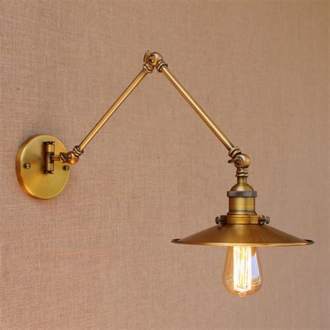 edison copper adjustable long swing arm wall lamp vintage wandlamp loft style industrial wall