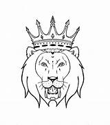 Crown Lion King Tattoo Drawing Outline Designs Line Tattoos Paper Drawings Kings Face Sketch Head Simple Latin Paw Clipart Cliparts sketch template