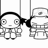 Pucca Swing sketch template