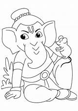 Ganesha Coloring sketch template