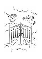 Heaven Coloring Gates Pages Kids Printable Sheets Gate Heavens Drawings Cielo Para Colorear Bible Gaza Samson Carries Truths Little Big sketch template