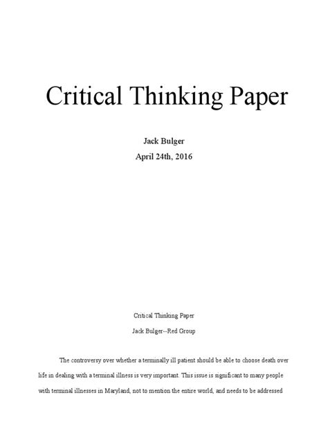 critical thinking paper   write critical paper  students