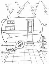 Coloring Pages Printable Camping Travel Trailer Campers Adult Vintage Arrow Happy Instant Color Rv Crafts Camper Colouring Etsy Trailers Embroidery sketch template