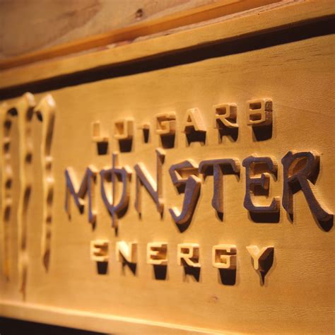 Monster Energy Lo Carb Wood Sign Neon Sign Led Sign Shop What S