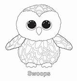 Ty Coloring Beanie Pages Boo Swoops Boos Printable Stuffed Slush Babies Owl Print King Penguin Color Animal Kids Rocks Baby sketch template