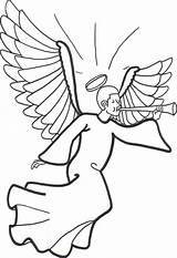 Angel Coloring Pages Christmas Clipart Sheet Printable Angels Gabriel Trumpet Blowing Simple Kids Printables Boy Print Preschool Beautiful Color Sheets sketch template