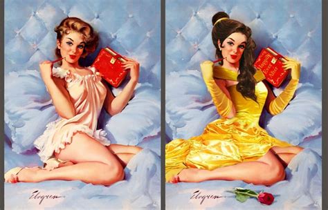 Belle Pinup Disney Princess Art Popsugar Love And Sex