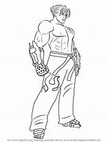 Tekken Jin Kazama Draw Drawing Step Drawings Drawingtutorials101 Tutorial Tutorials Kids Games sketch template