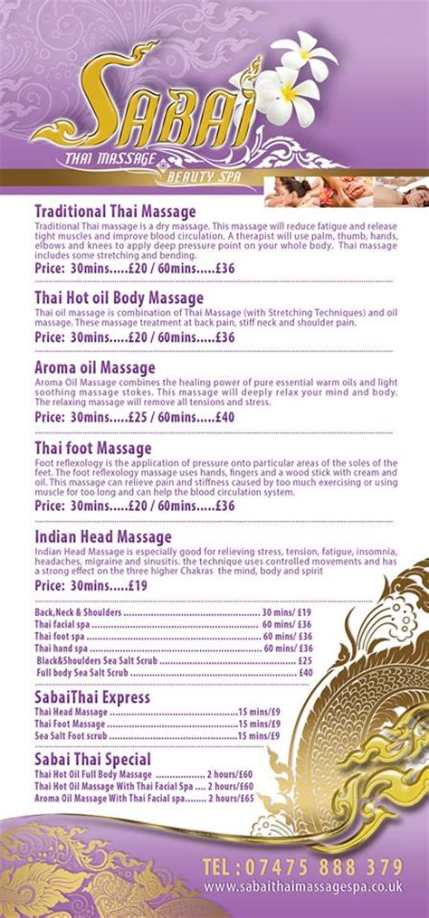 sabai thai massage and beauty spa shrewsbury 63a whitehall st