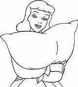 Coloring Pillow Pages Popular Cinderella sketch template
