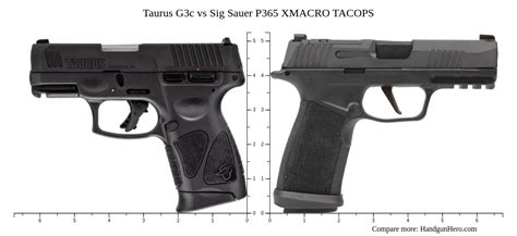 taurus gc  sig sauer p xmacro tacops size comparison handgun hero