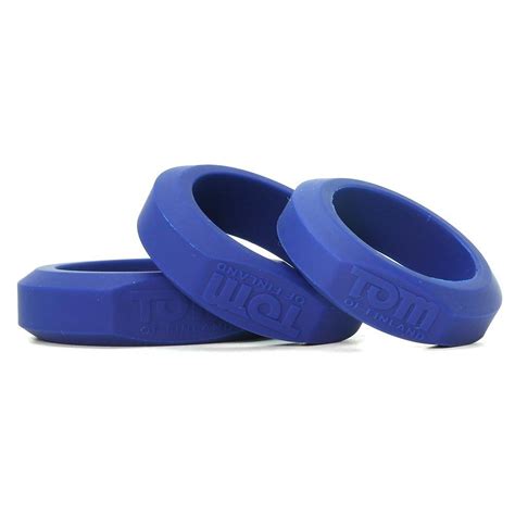 tom of finland 3 piece silicone cock ring set blue sex