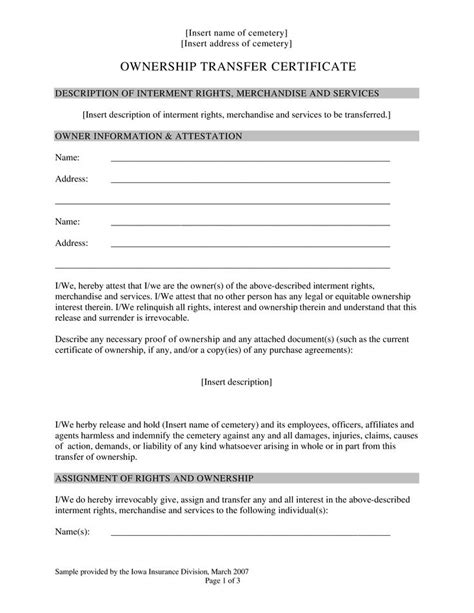 ownership transfer letter format   write  ownership transfer