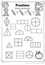Fractions Color Worksheets Math Coloring Worksheet Grade Kids Basic Kindergarten Sheet Identify Teaching Maths Activities Printable Choose Board Equivalent Es sketch template