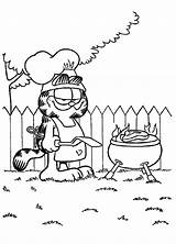 Garfield Coloring Barbeque Cooking Netart Pages Colouring Print Printable sketch template