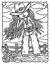 Digi Colouring Cowgirls Cardmaking Indians sketch template