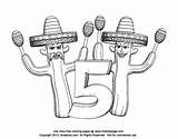 Coloring Mayo Cinco Pages Cactus Kids Printable sketch template