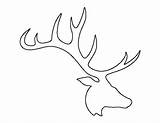 Elk Head Pattern Antler Stencils Outline String Printable Drawing Template Patterns Deer Stencil Silhouette Crafts Templates Print Reindeer Use Carving sketch template
