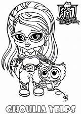 Coloring Monster High Pages Baby Popular Cartoon Yelps Ghoulia Coloringhome sketch template