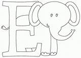 Elephant Coloring Pages Letter Alphabet Preschool Crafts Choose Board Aa sketch template