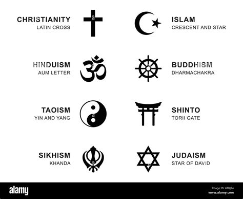 world religion symbols  signs  major religious groups  religions stock photo alamy