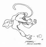 Monkey Flying Drawing Getdrawings sketch template