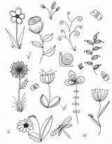 Flowers Drawing Easy Drawings Flower Beginners Plant Draw Blumen Doodles Line Sketch Rose Simple Doodle Plants Tattoo Sketches Tattoos Many sketch template