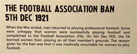 ct on twitter rt okbiology the fa banned women s football in 1921