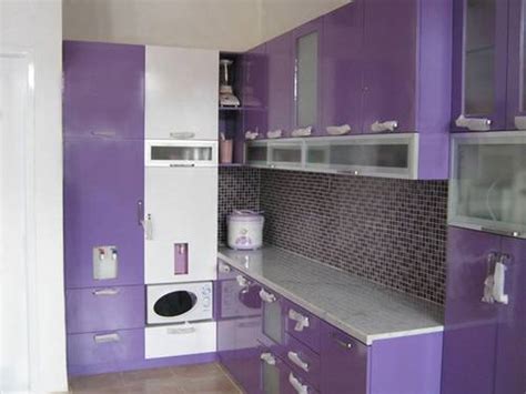inspirasi desain dapur minimalis warna ungu  indah