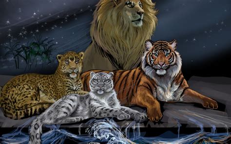 2560x1600 Px Artwork Digital Art Leopard Lion Snow Leopard