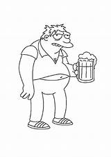 Barney Gumble Simpson Printable Homer Baney Drunk sketch template