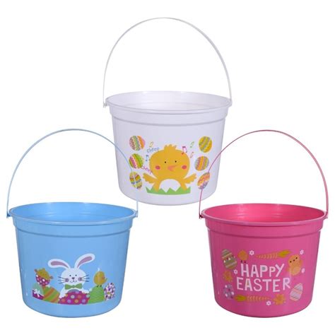 Printed Plastic Easter Buckets With Handles In 2020
