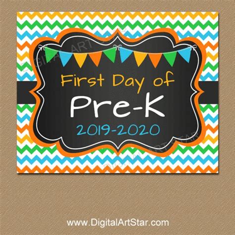 day  pre  chalkboard printable sign   school signs