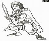 Hobbit Frodo Pippin Pepijn Vriend Frodos Freund Ausmalbilder Malvorlagen Ringe Herr Ring sketch template