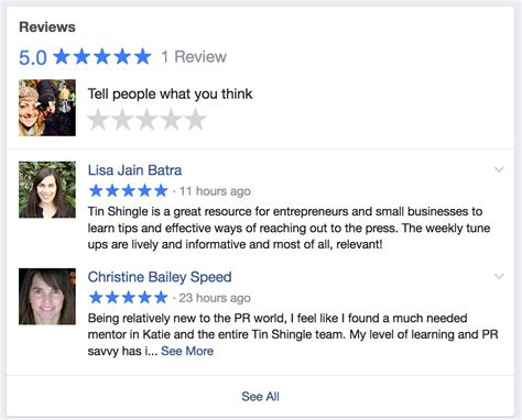 add reviews   facebook business page tin shingle