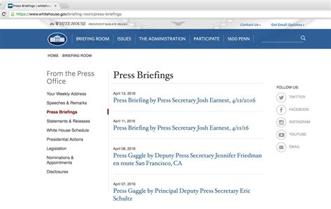collect  lists  white house press briefings computational