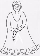 Coloring Lady Lent Nun Orthodox Poem Kyra Christian Greek Great Easter Education Christianity Saturday Cut Jesus Drawings Seven Her 13kb sketch template