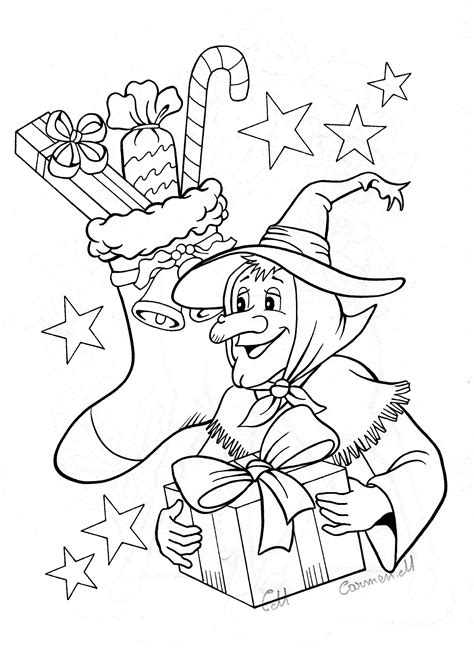 learntospeakitalianinfo witch coloring pages christmas  italy