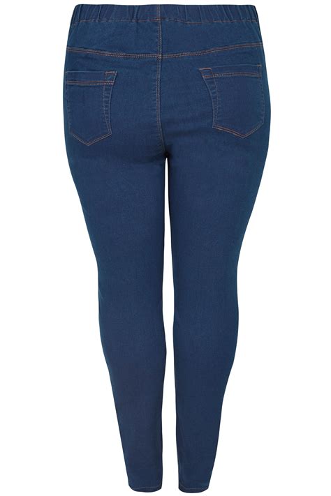 blue pull on jenny jeggings plus size 16 to 36