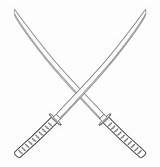 Katana Sword Drawing Crossed Ninja Swords Vector Outline Samurai Illustration Japanese Simple Vectors Getdrawings Royalty Search Raster Logo Shutterstock Stock sketch template