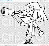 Clip Spying Outline Illustration Cartoon Woman Rf Royalty Toonaday sketch template