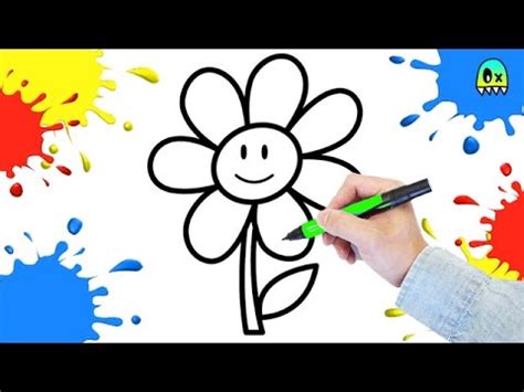 happy flower coloring pages  fun coloring   kids youtube