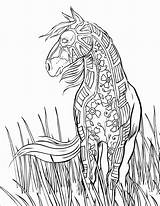 Horse Pages Coloring Zentangle Printable Getcolorings sketch template