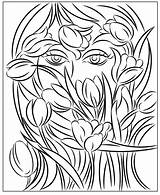 Tulips Antistress Florian sketch template