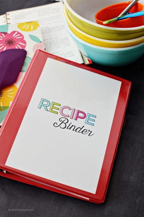 printable mini recipe binder