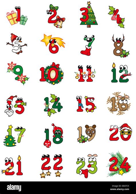 illustration  christmas numbers isolated stock photo alamy