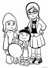Despicable Coloring4free Margo Coloring Pages Agnes Edith Related Posts sketch template