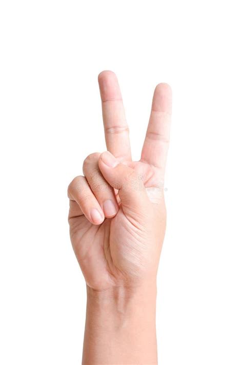 hand   fingers   white stock image image  victory peace