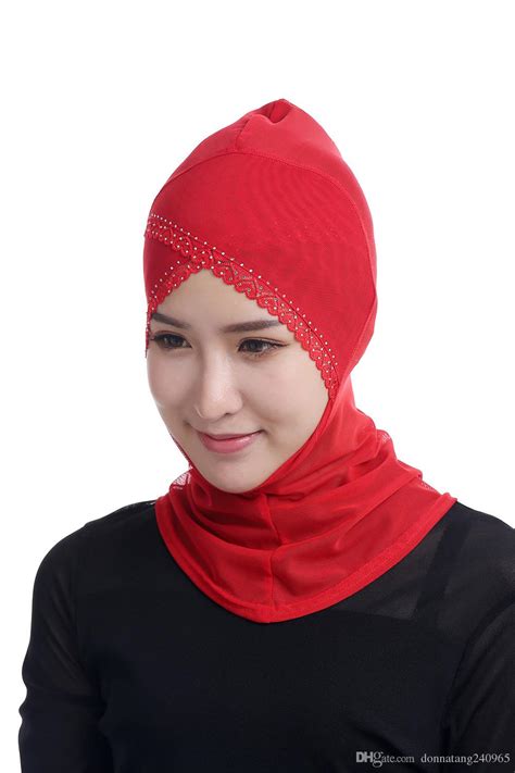Hot New Beautiful Muslim Lace Trim Mesh Hijabs Muslim