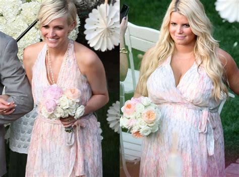 pregnant jessica simpson and sister ashlee serve as bridesmaids at